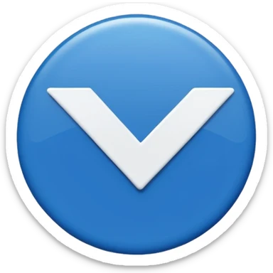 a small, round deep blue badge with a white check mark in the center, similar in style to the verification badge seen on social media sticker