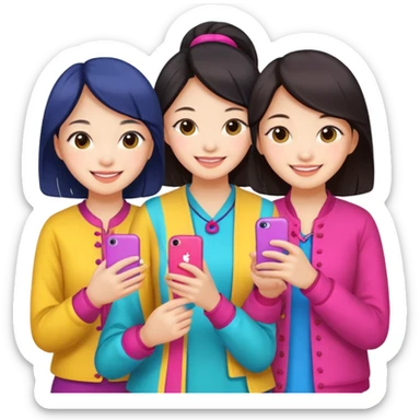 a group of friends who are female and all chinese from Hong Kong sticker
