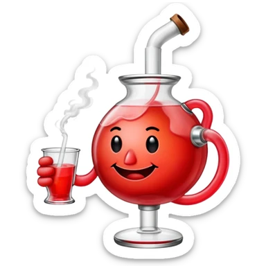 Kool-Aid Man character smoking a bong sticker