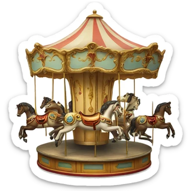 Vintage carousel sticker