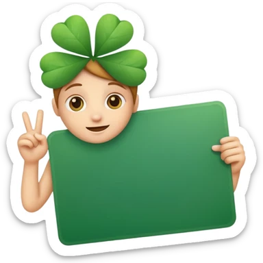 Clover holding large blank sign sticker