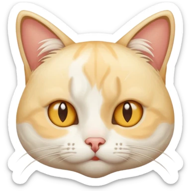 Blond and white cat with stench coming off of it sticker