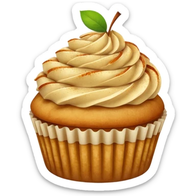 Apple pie cupcake with sliced apple & cinnamon dusting  sticker