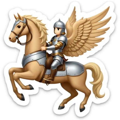 caballo alado con jinete sticker