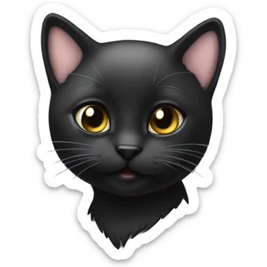 Chaton noir sticker