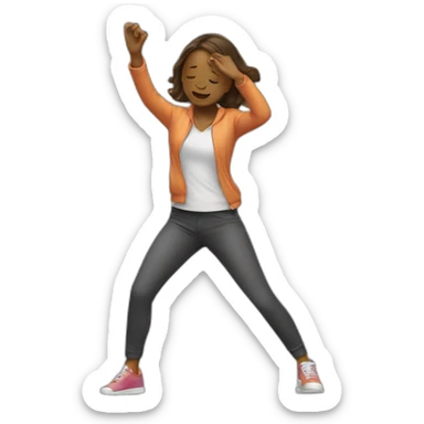 Girl doing a dab sticker