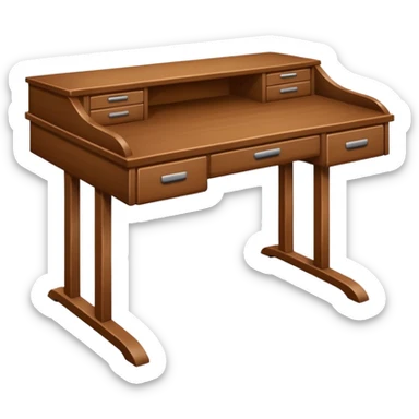 wood simple desk  sticker