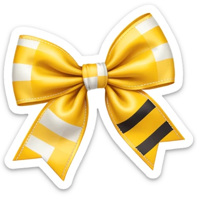 A yellow and white checkered bow sticker