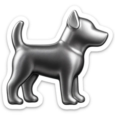               Apply a high-end, photorealistic metallic chrome material to the provided {subject}. The material should have a smooth, slightly curved surface with subtle reflections and soft shadows, resembling brushed or polished silver metal. Preserve the exact shape, proportions, and design of the original object. Set it against a solid black background (#000000) in 8K resolution. The lighting should enhance the beveled edges and reflective highlights, creating a sleek, premium finish. {subject} = dog sticker