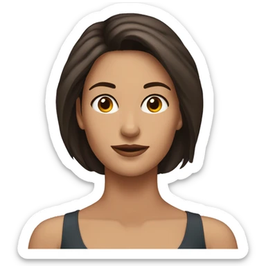 brunette woman with Fitzpatrick Type-1-2 sticker