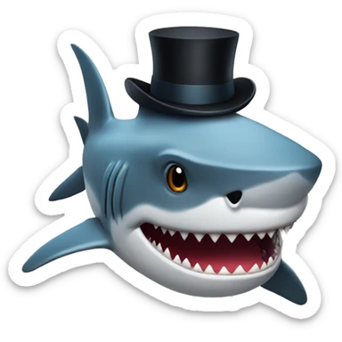 Shark with a top hat sticker