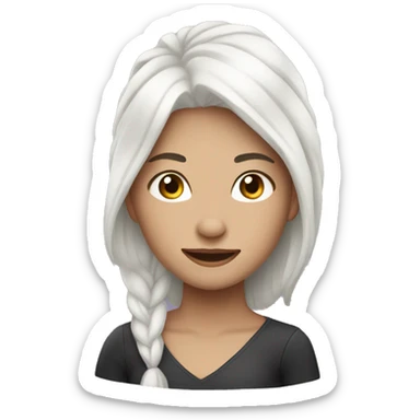 girl with white hair and beatifull face sticker