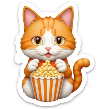 Gato comendo pipoca sticker