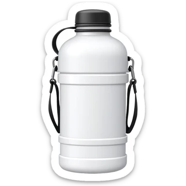 white hiking water bottle canteen with strap sticker