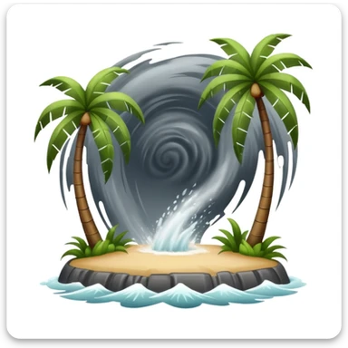 A hurricane on a tropical island  sticker