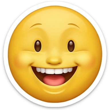 laughing face emoji, joyful and bright sticker