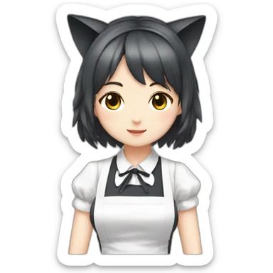 Neko maid girl  sticker