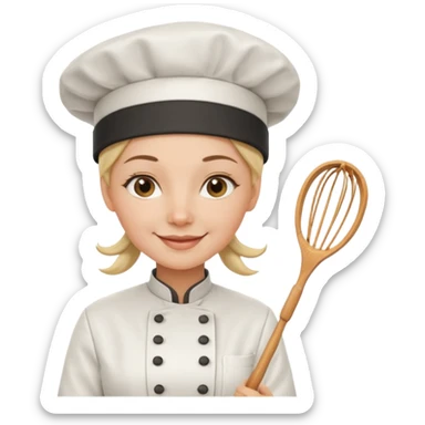 woman chef with a whisk  sticker