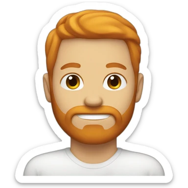 white male with ginger beard and bold head sticker