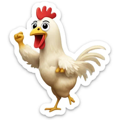 Chicken dancing  sticker