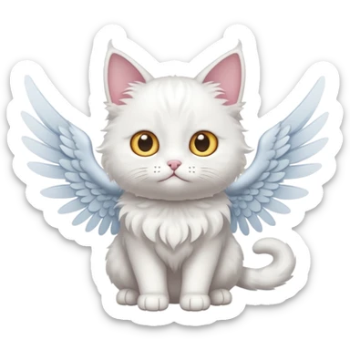 a cat with wings sticker