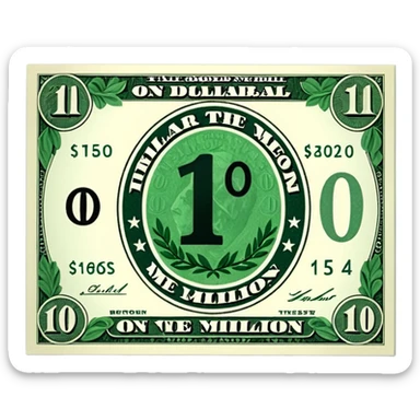 Make a dollar saying $1 million sticker