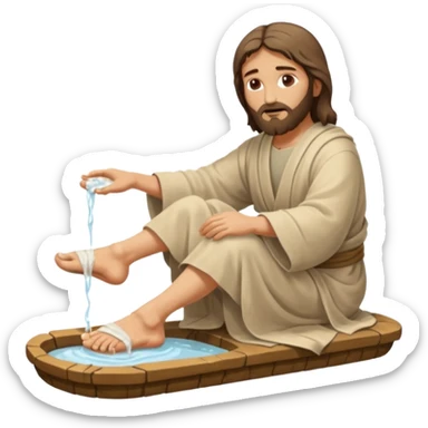 JESUS WASHING DISCIPLES FEET sticker