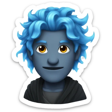 Hades, with blue flame hair.  sticker