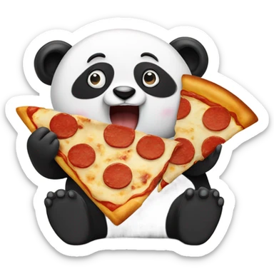 Panda eating pizza sticker