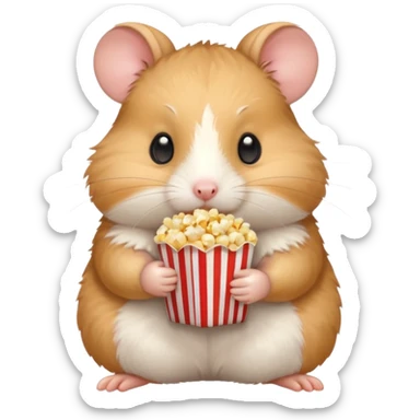 hamster holding pop corn sticker
