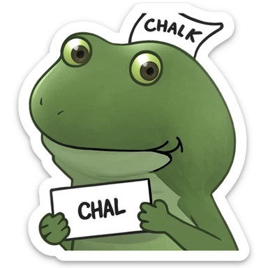 Emoji that holding up a sign saying chalk it sticker