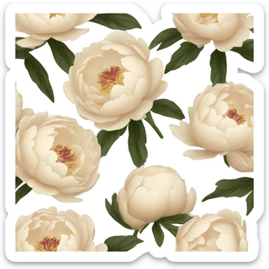 Beige peonies  sticker