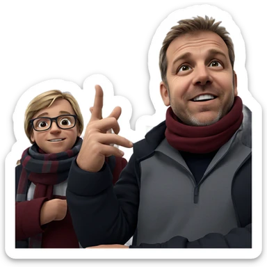 boys with glasses and scarves sticker