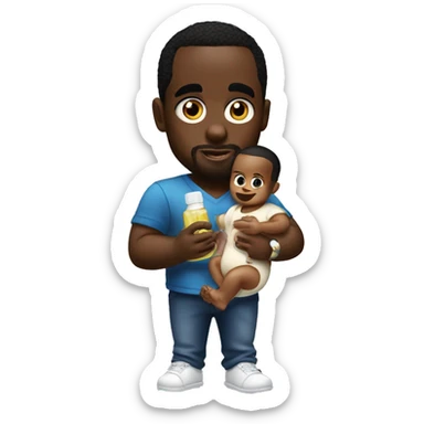 p diddy holding baby oil  sticker