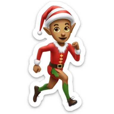 skipping sprint elf sticker