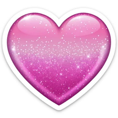 glitter heart in shades of only pink that ombres sticker