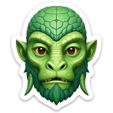 annunaki reptilian head with beard sticker