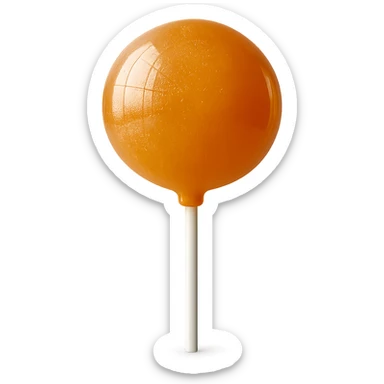 Change the lollipop color to orange in a realistic style, keep the background transparent. sticker