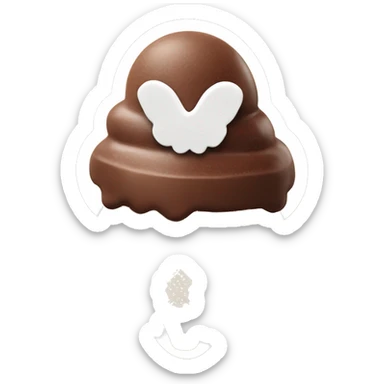 Chocolate ice cream with angel halo sticker