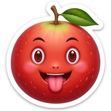 Fruit with tongue sticking out and cute beady eyes  sticker