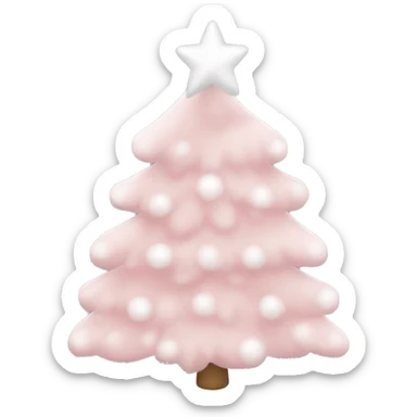 light pink christmas tree with white bows as ornamenta sticker