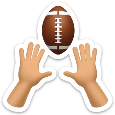 A throw in in soccer, I want to show 2 hands throwing a football sticker