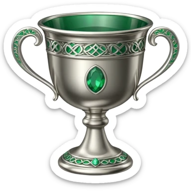 Chalice of Wisdom — silver cup + emerald rim sticker