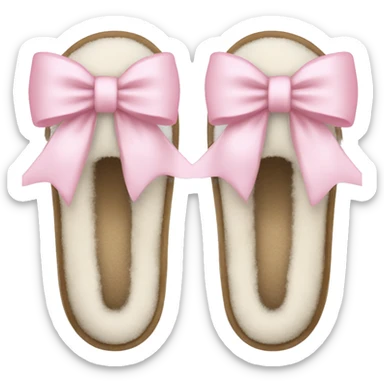 White Ugg slippers light pink bows  sticker
