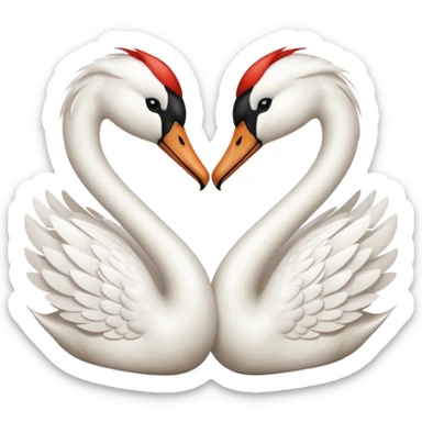 Two swan kissing emoji sticker