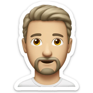 White guy with scarce facial hair sticker