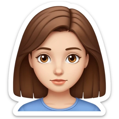 Pretty brown haired girl  sticker