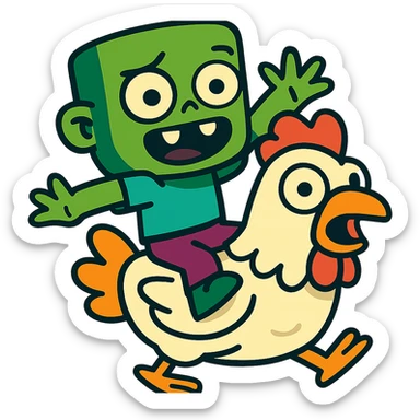 Enlarge the image while keeping the vibrant toon cartoon style and maintaining a transparent background. sticker