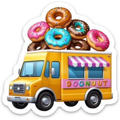 extravagant donut truck sticker