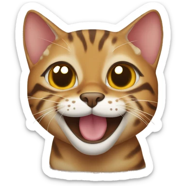 Bengal cat smiles  sticker